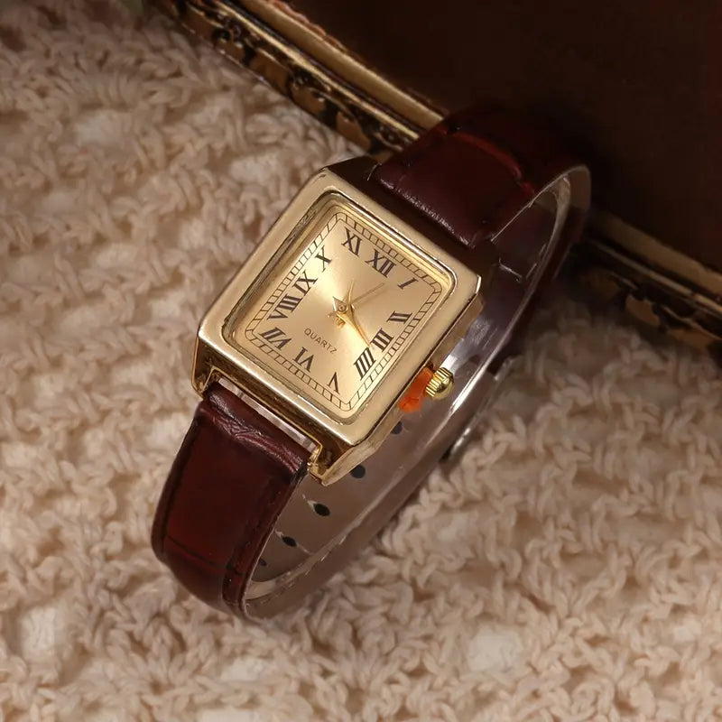 Montre Vintage Élégante à Cadran Carré