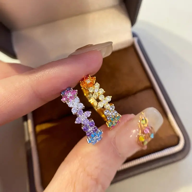 Bagues Femme Quatre-Feuilles - Set Plaqué Or 18 Carats